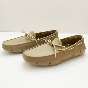 TUCKET | men’s Khaki & Vanilla Deck Shoe./The Gilller. Size: 10